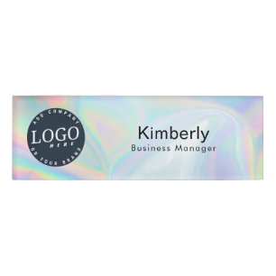 Business Logo Holographic Employees Custom Name Tag