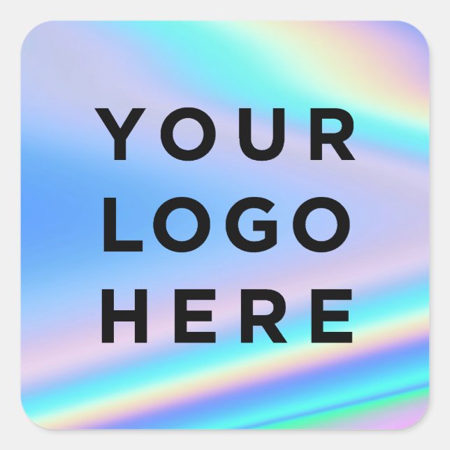 Business Logo Holographic Square Sticker (Front)