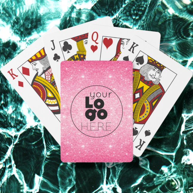 Business Logo Hot Pink Glitter Playing Card Set (Creator Uploaded)