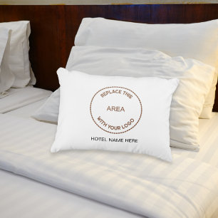 Business Logo Hotel Guest House Name White Decorative Cushion