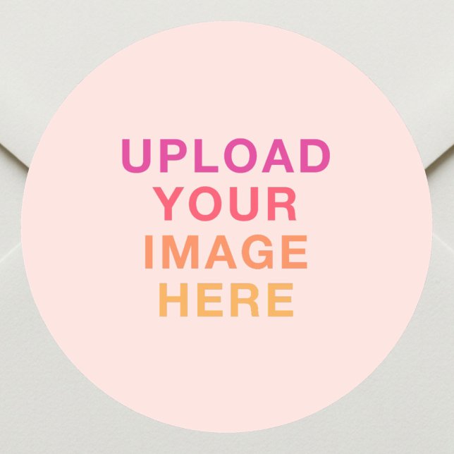 Business Logo Image Blush Pink Classic Round Sticker (Creator Uploaded)