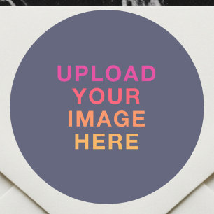 Business Logo Image Navy Blue Classic Round Sticker