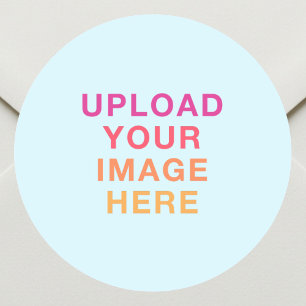 Business Logo Image Pastel Blue Classic Round Sticker