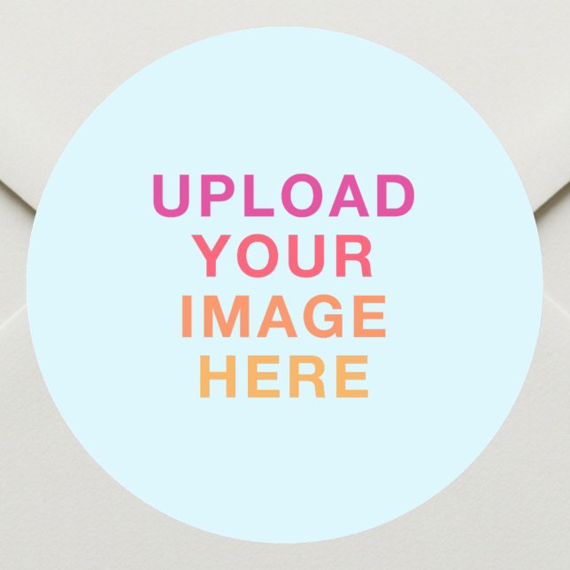 Business Logo Image Pastel Blue Classic Round Sticker (Creator Uploaded)
