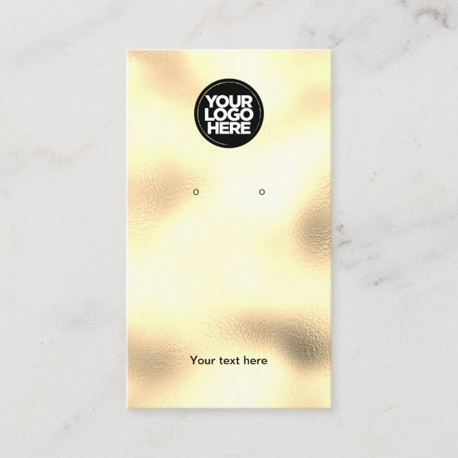 Business Logo Iridescent Earring Display Card (Front)