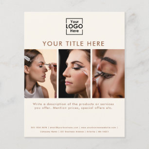 Business Logo Ivory Brown Beauty Salon 3 Photos  Flyer