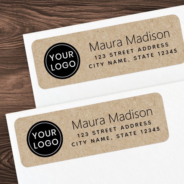 Business logo Kraft look modern return address (Business logo Kraft look modern return address Label)