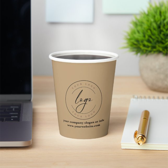 Business Logo | Kraft Modern Professional Paper Cups (Insitu)