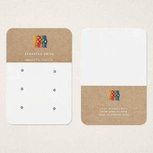 Business Logo Kraft Stud Earring Display Card