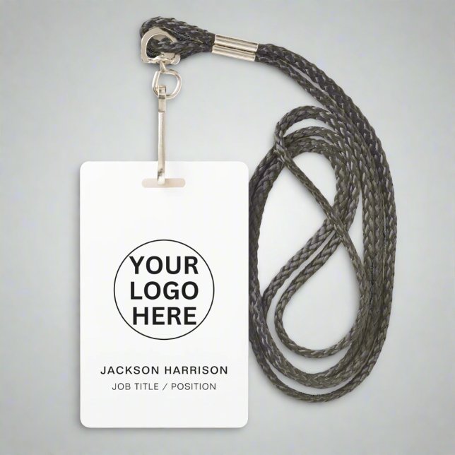 Business Logo l Staff Employee ID Black & White  ID Badge (Creator Uploaded)