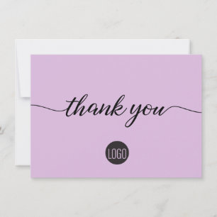 Business logo Lavender purple  Customer Thank you Card