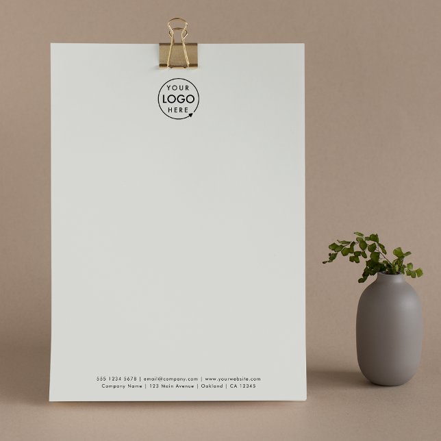 Business Logo Letterhead | Company Branded Gray (Modern minimalist soft gray business letterhead by Guava - clean, sleek, and professional)