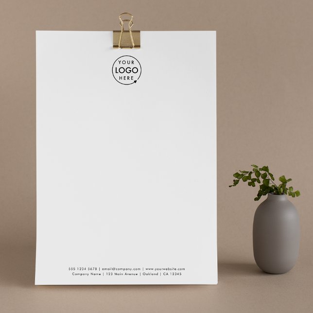 Business Logo Letterhead | Company Branded Letters (Modern minimalist white business letterhead by Guava - clean, sleek, and professional)