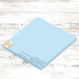 Business logo light blue post-it notes