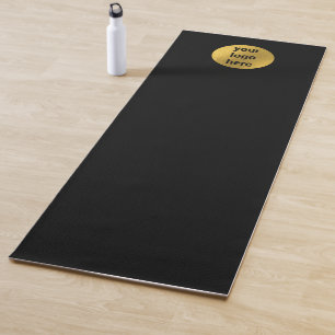Business Logo Luxury Black Gold Yoga Studio Mat