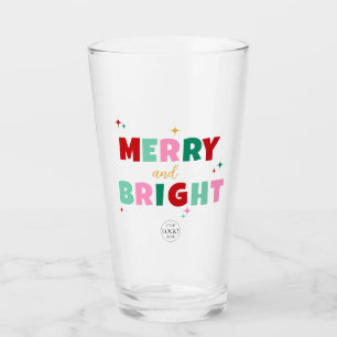 Business Logo Merry & Bright Colourful Font Gift Glass