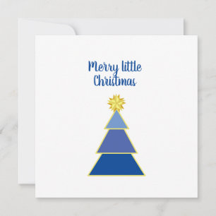 Business Logo Merry Christmas Blue Simple Square Card