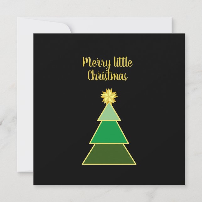 Business Logo Merry Christmas Gold Simple Square Card (Front)