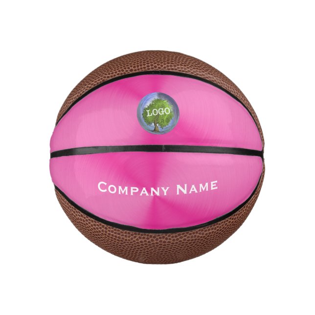 Business Logo Mini Pink Basketball (Front)