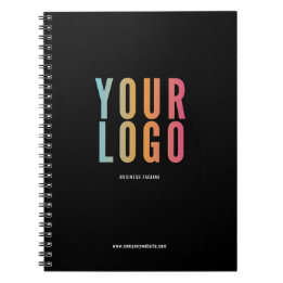 Business Logo Minimal Black and White Promotional Notebook