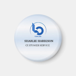 Business Logo Minimal blue Employee Staff Magnet