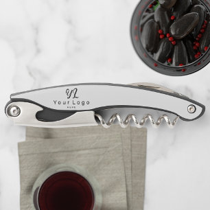 Business Logo Minimal Company Brand Wine Bottle Corkscrew