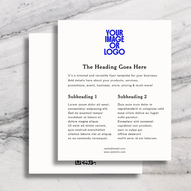 Business Logo Minimal Elegant QR Code White Flyer (Creator Uploaded)
