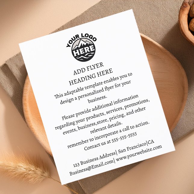 Business Logo Minimal Marketing White  Flyer (Creator Uploaded)