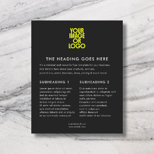 Business Logo Minimal Modern QR Code Black Flyer