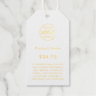 Business Logo   Minimal White and Gold Price Tags