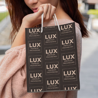 Business Logo Minimalist Black All Over Print Medium Gift Bag