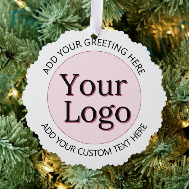 Business Logo | Minimalist Clean Simple Christmas Tree Decoration Card (Insitu (Tree))