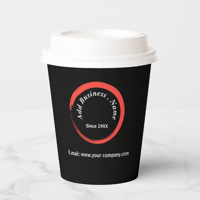 business logo minimalist clean simple corporate paper cups (Front)