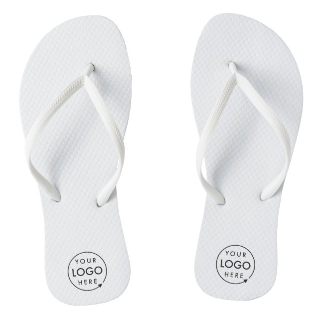 Business Logo | Minimalist Clean Simple White Jandals (Footbed)