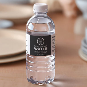 Business Logo Minimalist Company Name Water Bottle Label