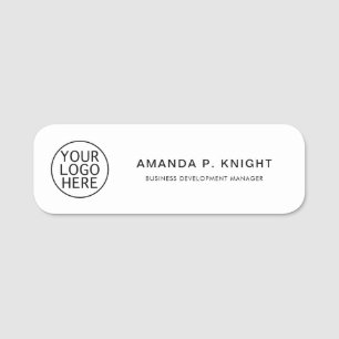 Business Logo Minimalist Conference Attendee Name Tag