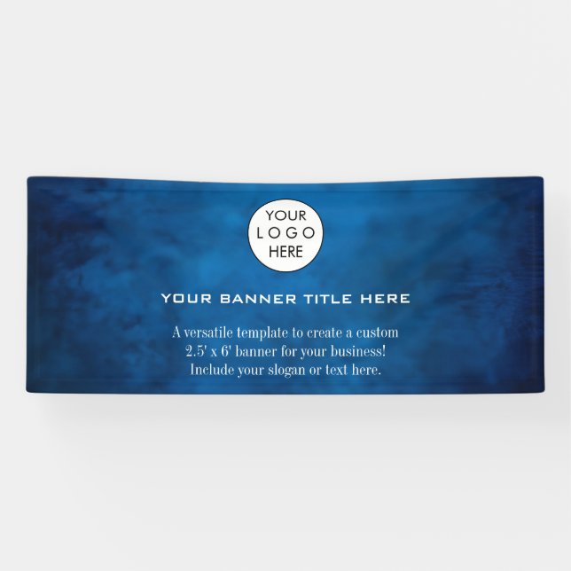 Business Logo Minimalist Modern professional blue Banner (Horizontal)