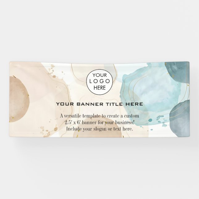 Business Logo Minimalist Modern professional blush Banner (Horizontal)