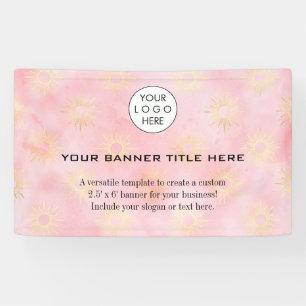Business Logo Minimalist Modern professional pink Banner