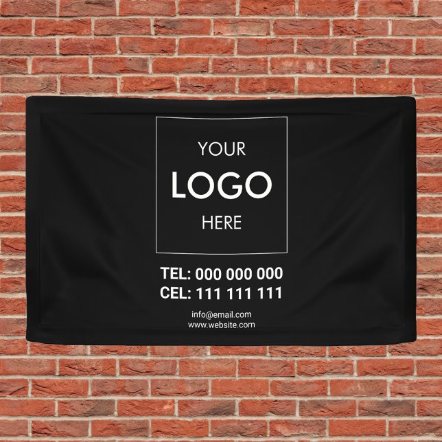 Business Logo Minimalist Professional Black Banner (Creator Uploaded)