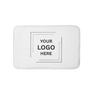 Business Logo   Minimalist Professional White Bath Mat