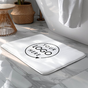 Business Logo Minimalist Professional White Bath Mat