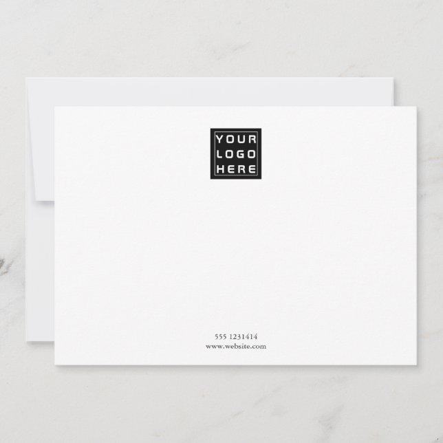 Business Logo | Minimalist Professional White Note Card (Front)