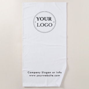 Business Logo Minimalist Promotional Swag Beach Towel