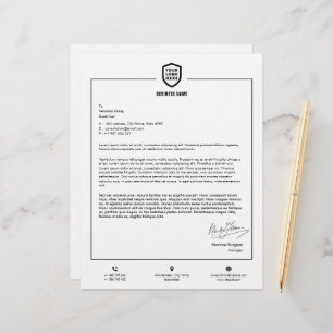 Business Logo   Minimalist Simple Clean  Letterhea Custom Letterhead