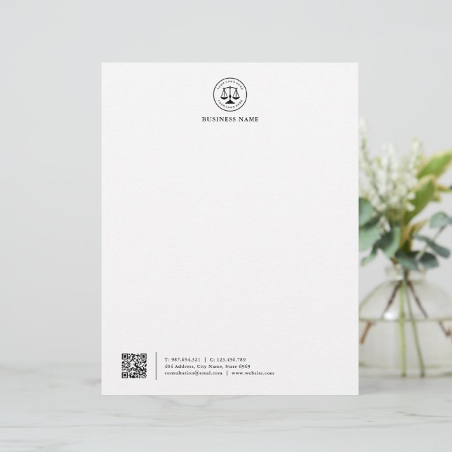 Business Logo | Minimalist Simple Clean  Letterhea Custom Letterhead (Standing Front)