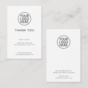 Business Logo Minimalist Simple Custom Discount Card