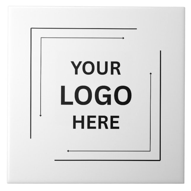 Business Logo | Minimalist Simple Plain White  Tile (Front)