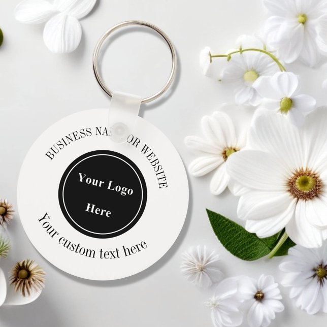 Business Logo MinimalistSimple White Professional  Key Ring (Creator Uploaded)