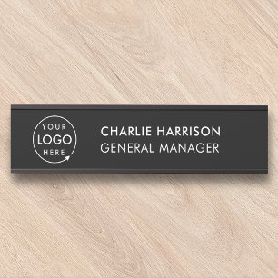 Business Logo Modern Black Company Office Door Sign